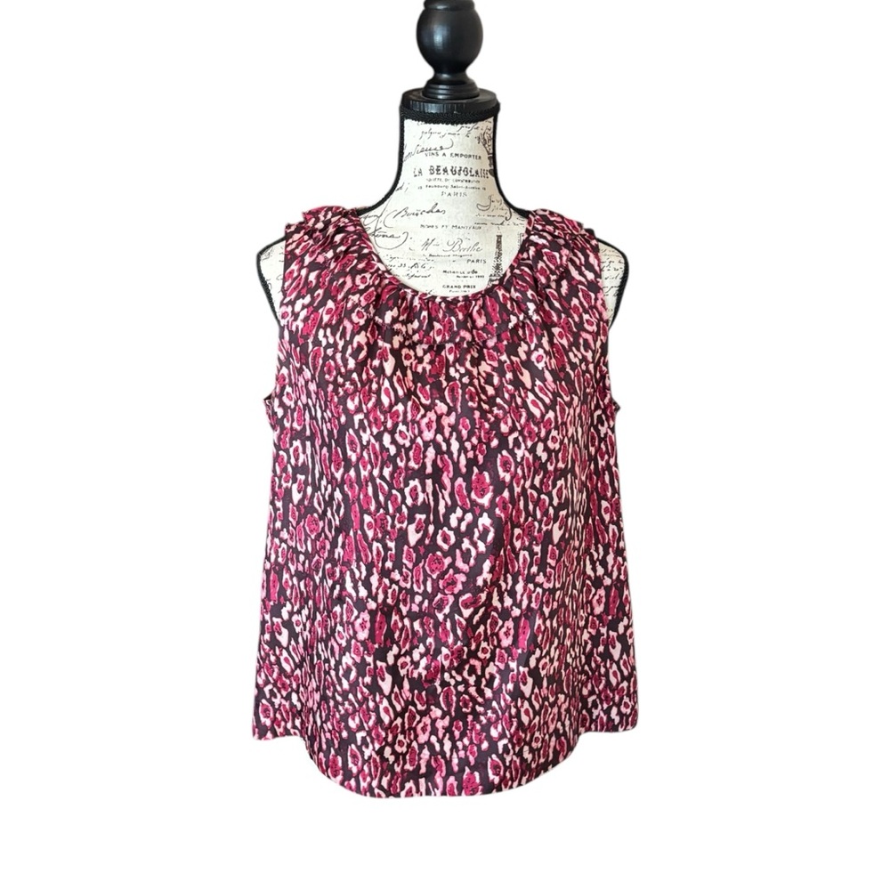 Banana Republic Fuchsia and Black Patterned Blouse